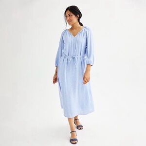 Sonoma Light Blue Long Sleeve Dress